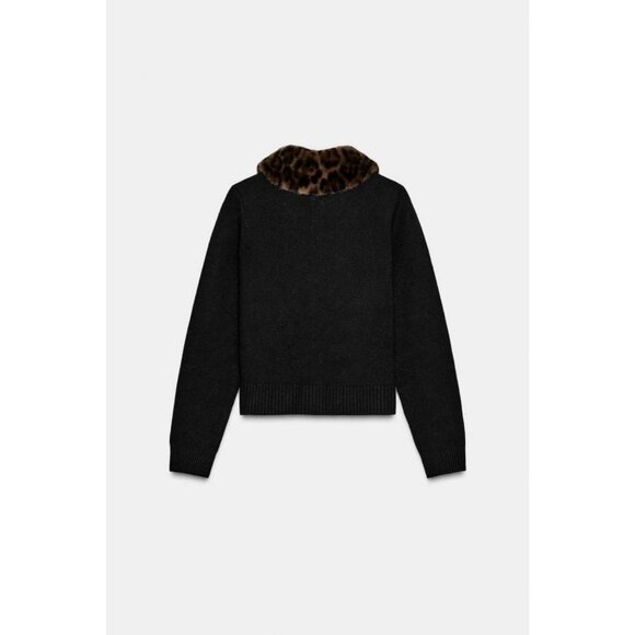 ZARA FAUX FUR COLLAR CARDIGAN - Picture 7 of 7